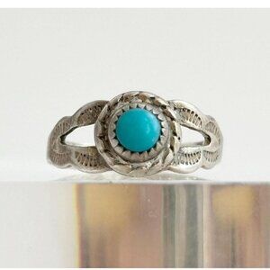 Bell Trading Post Fred Harvey Sleeping Beauty Turquoise Vintage Ring - sz 2